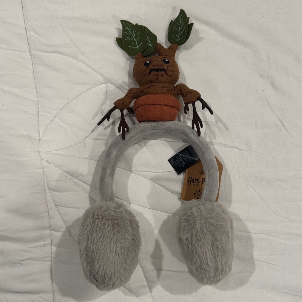 Harry Potter Baby Mandrake Plush Ear Muffs - Gray